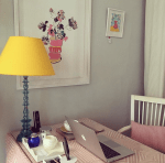 Interior designer Jessica Buckley’s pink desk