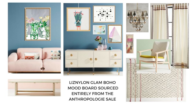 Glam_boho_mood_board_pops_of_soft_colour_gallery_wall