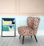 FlorrieandBill_peachchips_chair_with_Kitty_McCall_LA_art_print