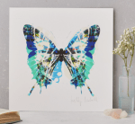 Kitty_McCall_Butterfly_art_print_Papillon_Blue_Vert