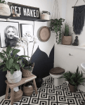 Vintage Skye Monochrome Boho Jungalow bathroom