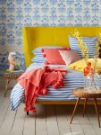 Sophie Robinson_Brenton_Blue_Stripes_Canary_Yellow_headboard