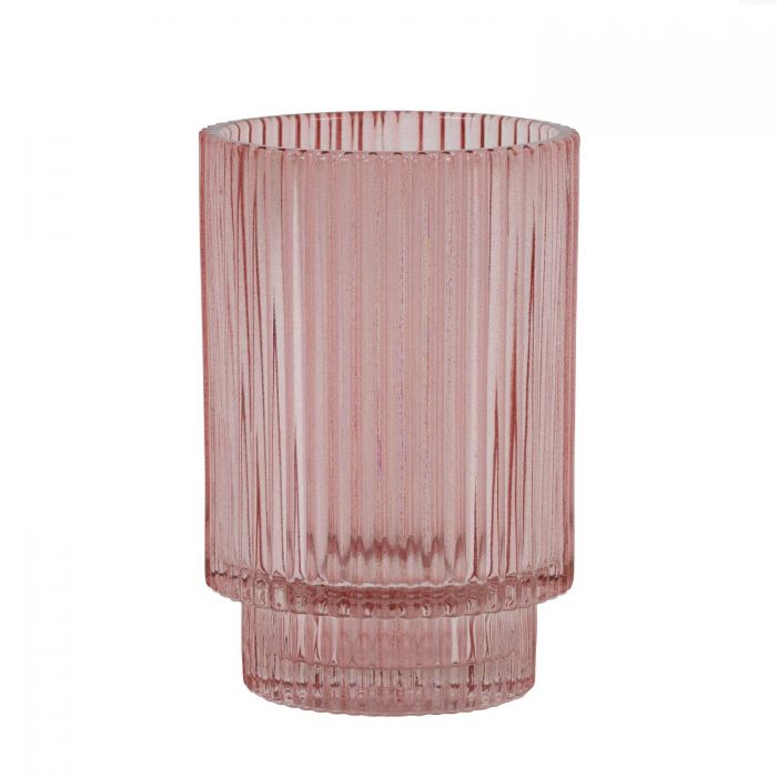GrahamandGreen-pink-reeded-glass-candle-holder