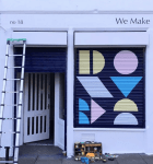 HappyRetroFurniture_paints_wallmural_for_WeMake_Edinburgh
