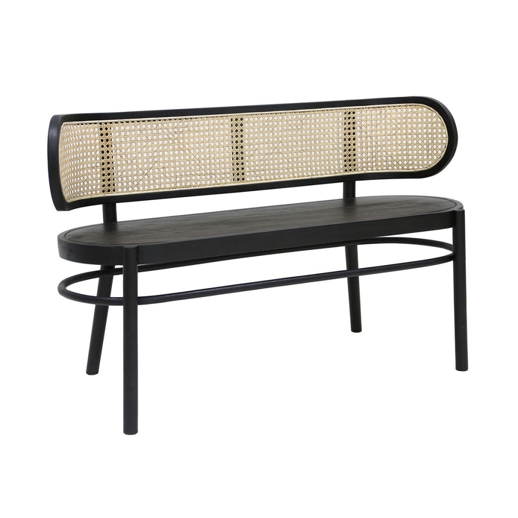Fleux_Bench_Black_and_Cane_HKLiving