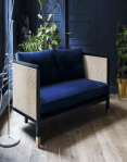 Curated_Home_Ireland_cane_and_velvet_armchair