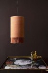 Rockett-StGeorge-velvet-pendant-ceiling-light-with-fringe-dusky-rose