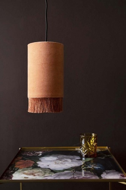Rockett-StGeorge-velvet-pendant-ceiling-light-with-fringe-dusky-rose